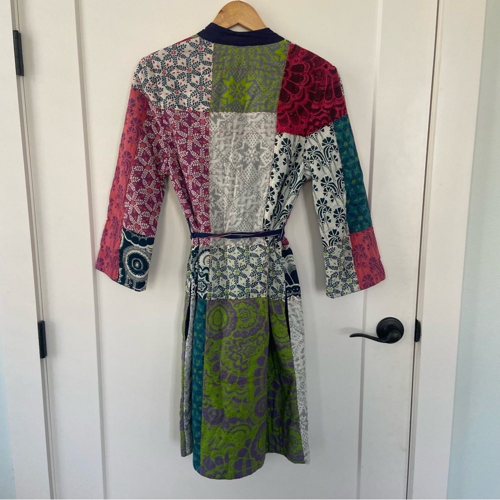 Lilka Anthropologie Quilted Cotton Patchwork Robe Small Boho - Picture 4 of 6